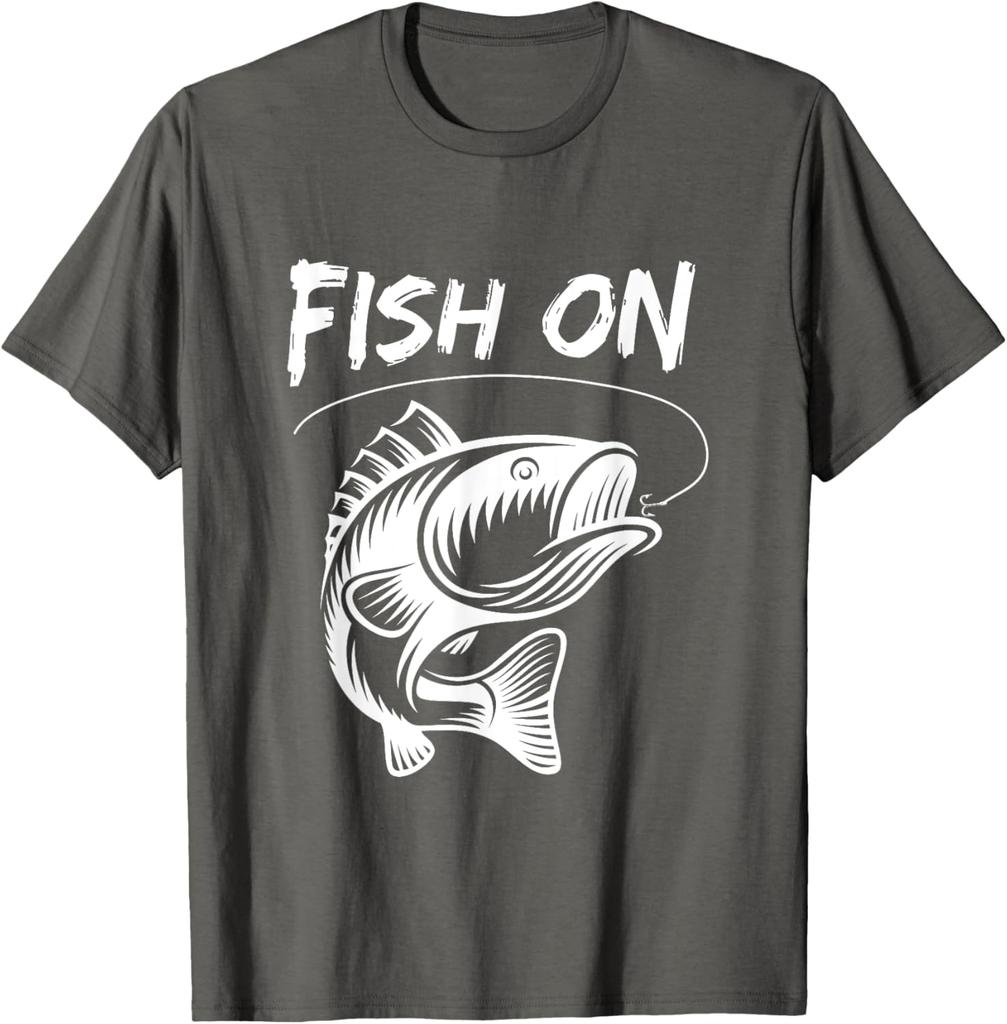 T-shirt Graphique Pêcheur Bass Pêche Poissons Homme Décontracté Manches Courtes