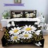 Daisy Butterfly  Pattern Bedding Quilt Set Quilt Cover Pillowcase Home Decoration  Gift (1 * Duvet Cover + 2 * Pillowcase, Without Core)