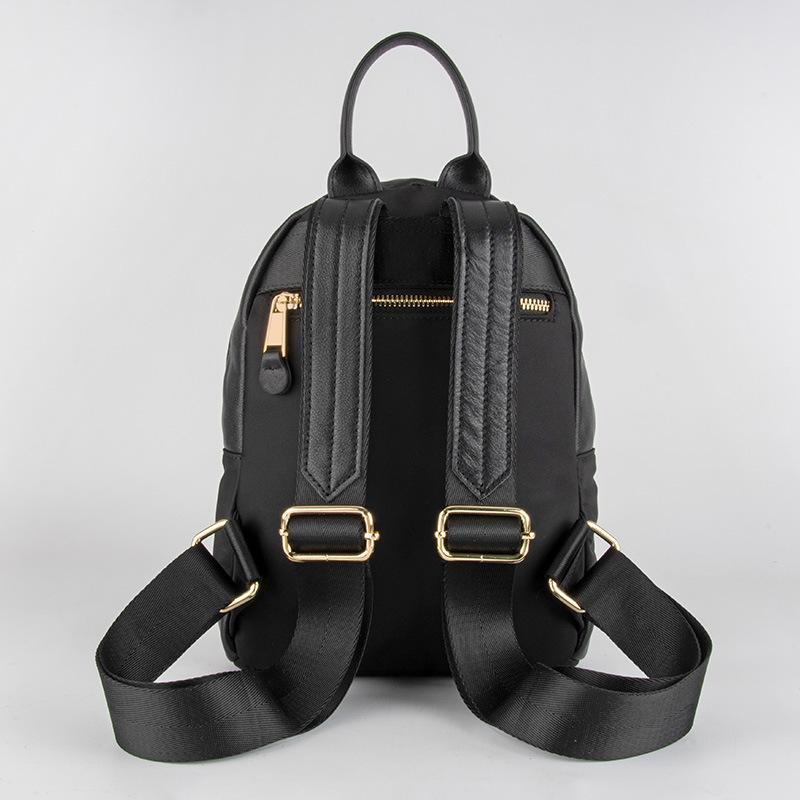 Leather Zipper Backpack, Black Top-grain Leather Backpack for Women, Travel Storage Bag, Female Student Hand Bag, Shoulder Bag