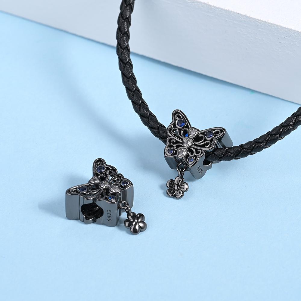 Ahthen Copper Beads Flowers And Butterflies Charm Fit Snake Chain Bracelets Necklaces For Women Jewelry Piece Crafting