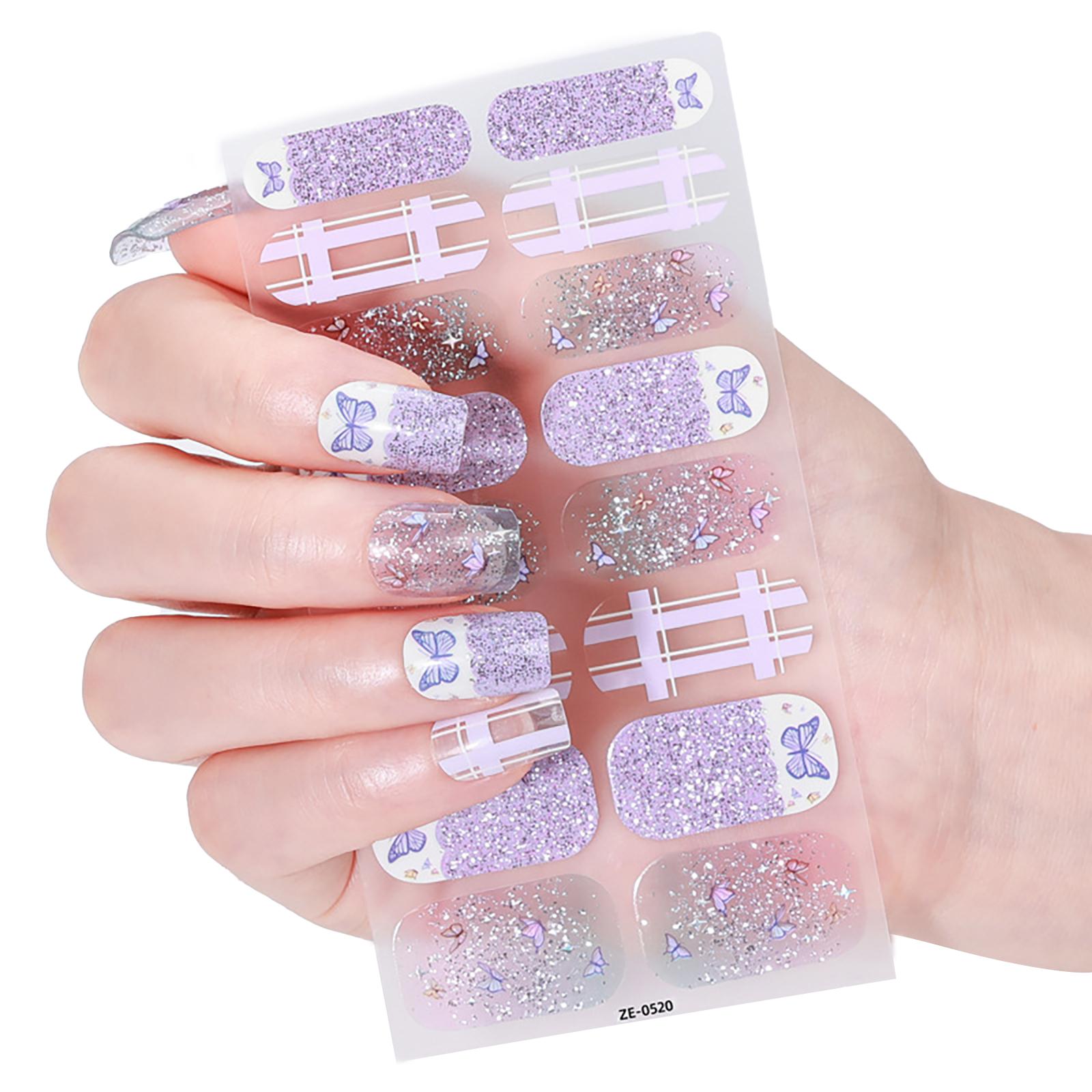 

Водостойкие наклейки для ногтей Бабочки Наклейки на ногти Самоклеящиеся гели Полоски для ногтей с пилочкой Украшения для ногтей 20