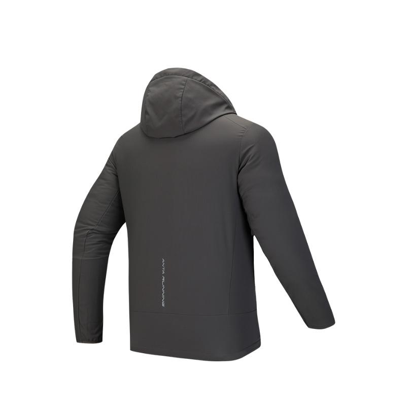 Anta Running Series Solid Color Zipper Hooded Comfortable Breathable Versatile Casual Windbreaker Men Outerwear Sparrow-Tea-Brown 952515604-4