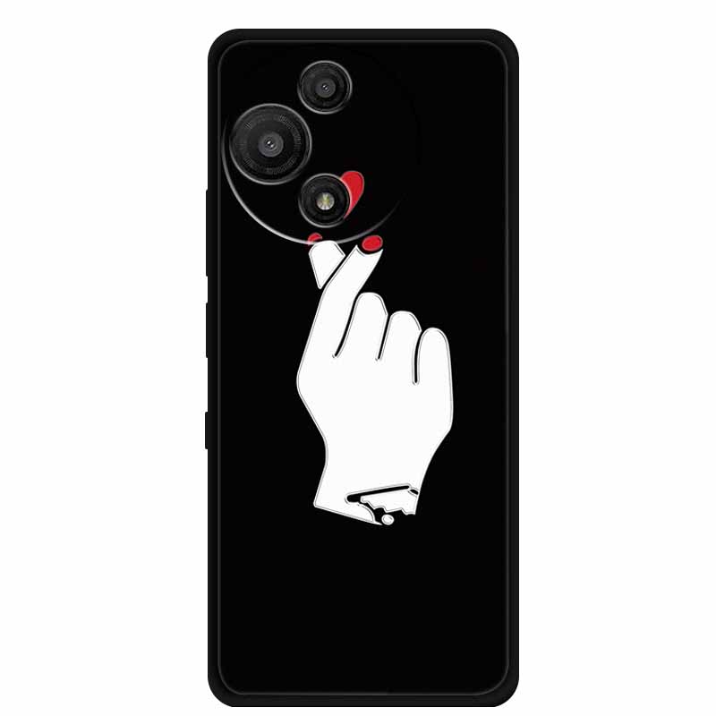 For TCL 60 SE Nxtpaper Case 3D Emboss Relief Flowers Black TPU Silicone Soft Back Cover Cases For TCL 60R Case 6.7" Fundas Bag