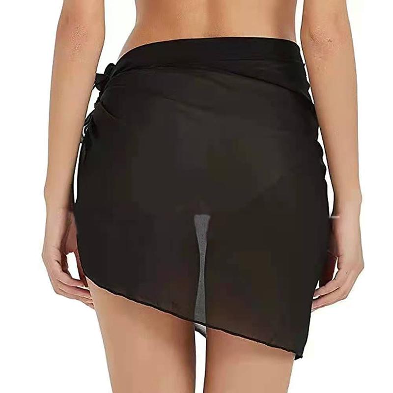 Women Chiffon Short Sarongs Cover Ups Skirt Without Bikini Beach Swimsuit Bathing Suit Wrap Skirt For Swimwear Summer Cover Ups