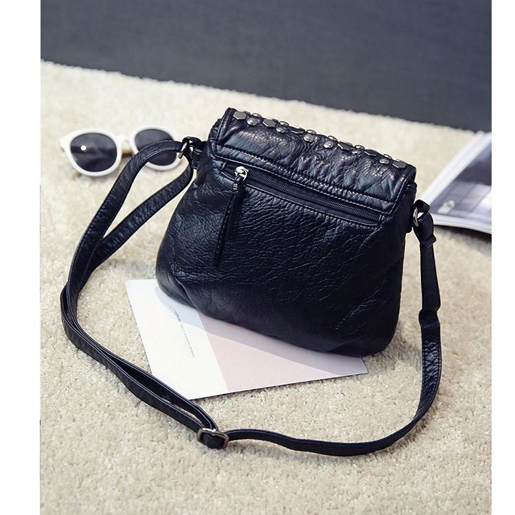 Новая женская двухслойная женская сумка из мытой кожи — фото 3