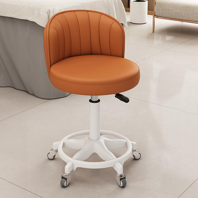 Beauty Rotating Stool with Backrest - Makeup/Barber/Dressing Table Chair with Casters