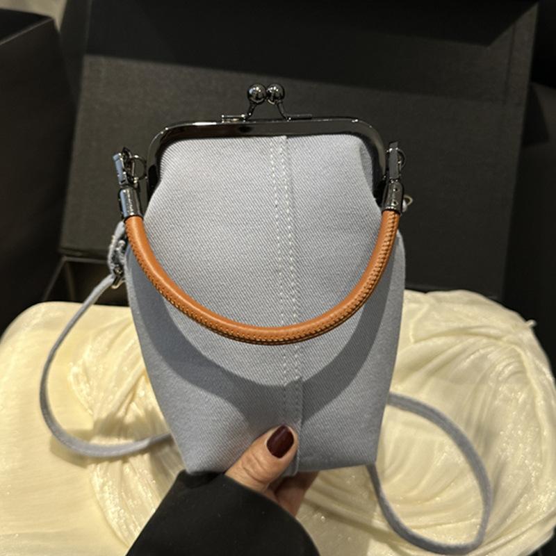 

2025 новая сумка-клипса, литературная сумка, универсальная сумка для поездок на работу, джинсовая сумка, сумка ins, женская ретро-сумка для мобильного телефона серый