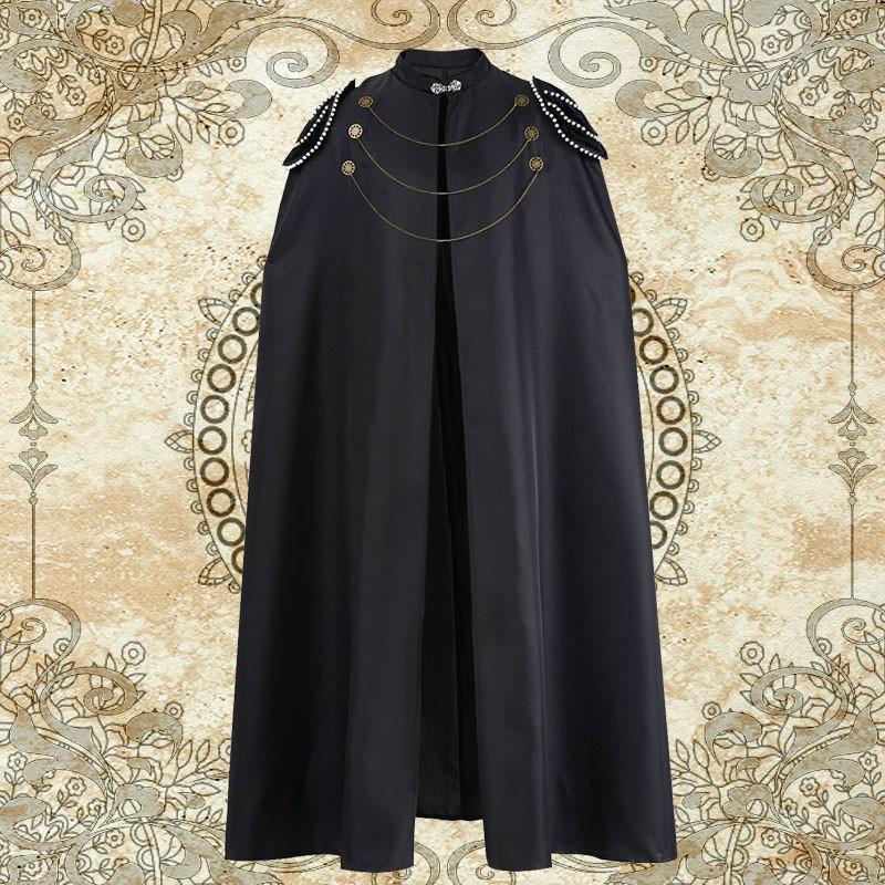 Retro Royal Hooded Men's & Women's Cape with Bead Curtain Chain