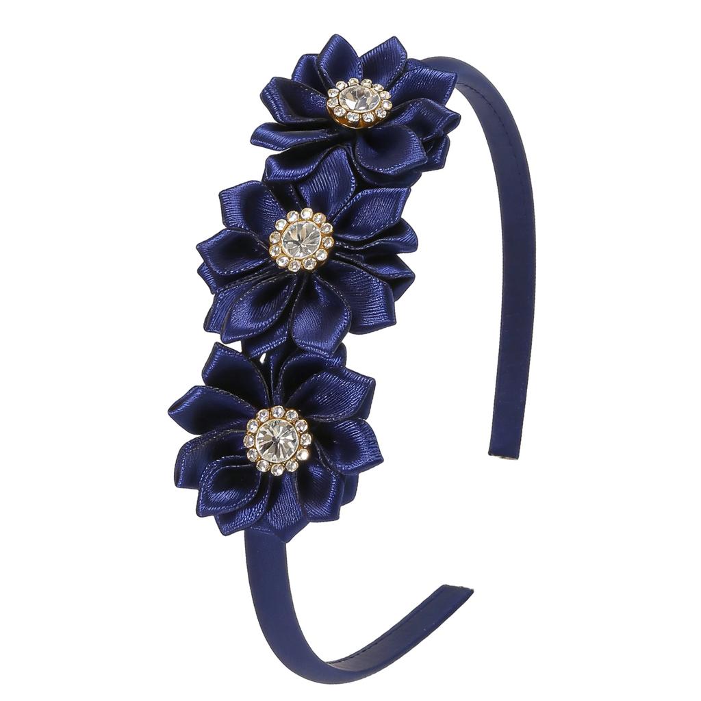 Stylish Floral Rhinestones Headwear Cloth Fabric Comfortable Nonslip Headdress for Casual to Formal Occasion