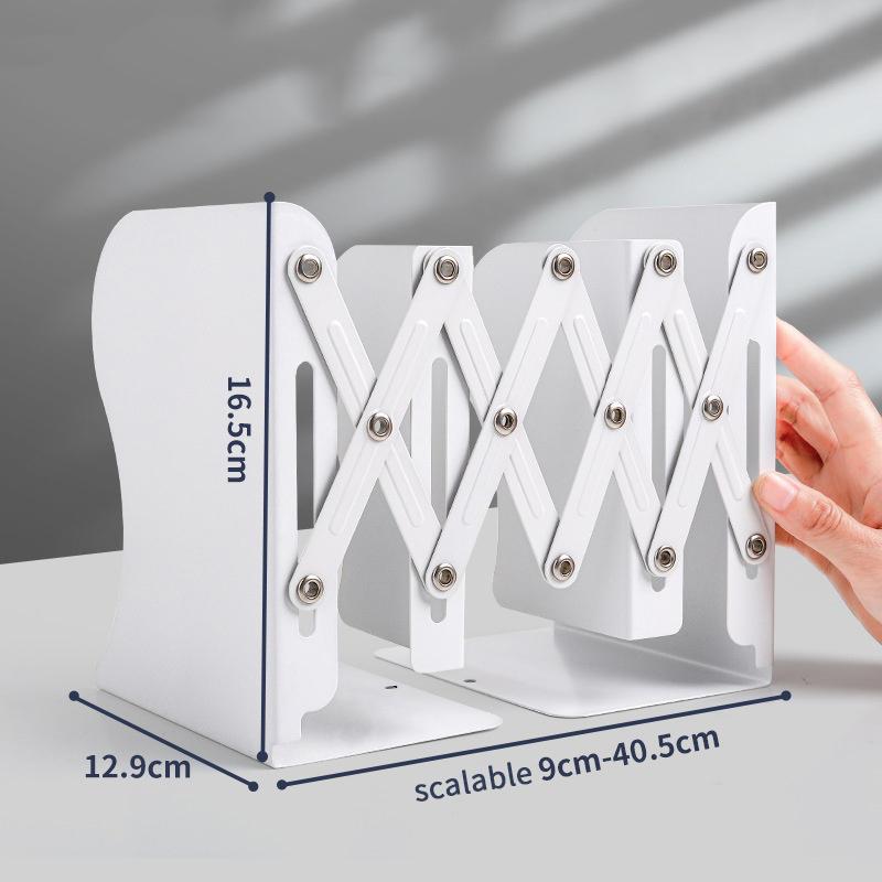 Adjustable Desktop Bookends Book Stand Bookend Iron Desktop Art Non Slip Rack Retractable Shelf Holder School Stationery Office A9