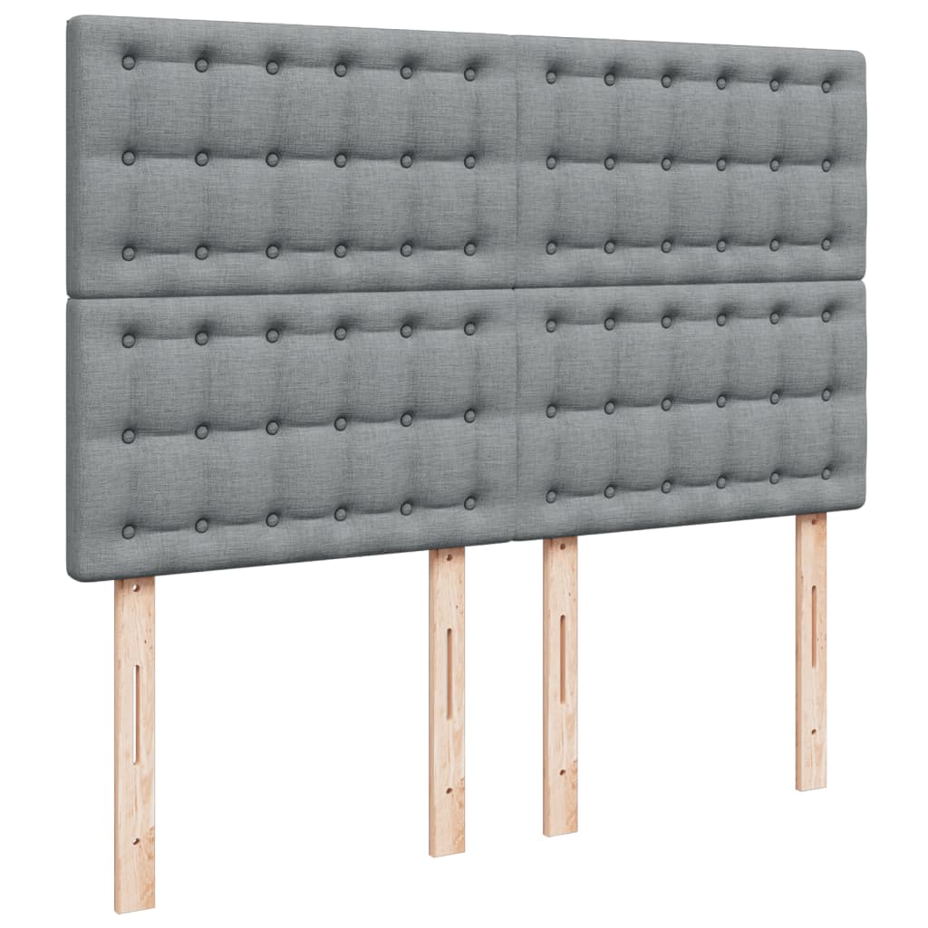 Vidaxl Cama Continental con Colchón, Gris Claro, Tela 160X200 Cm