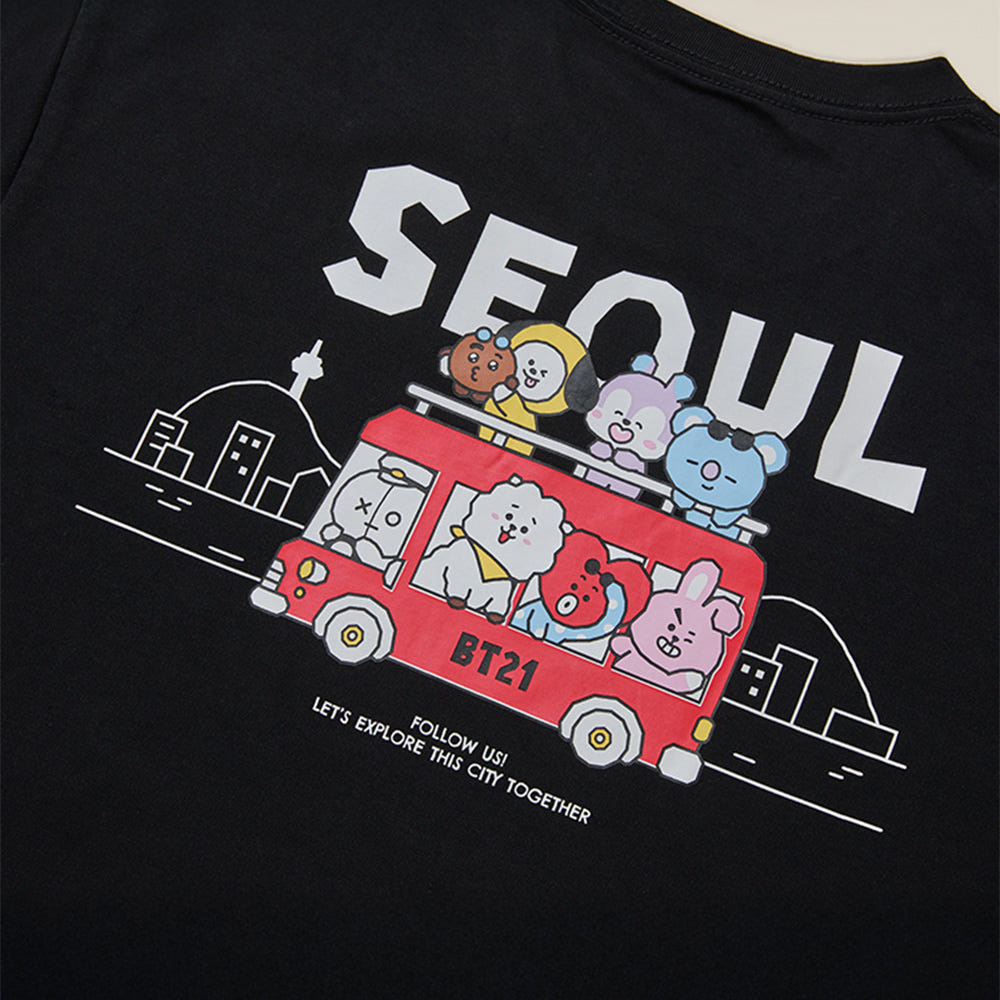 BT21 Seoul Edition Short Sleeve T-Shirt Black