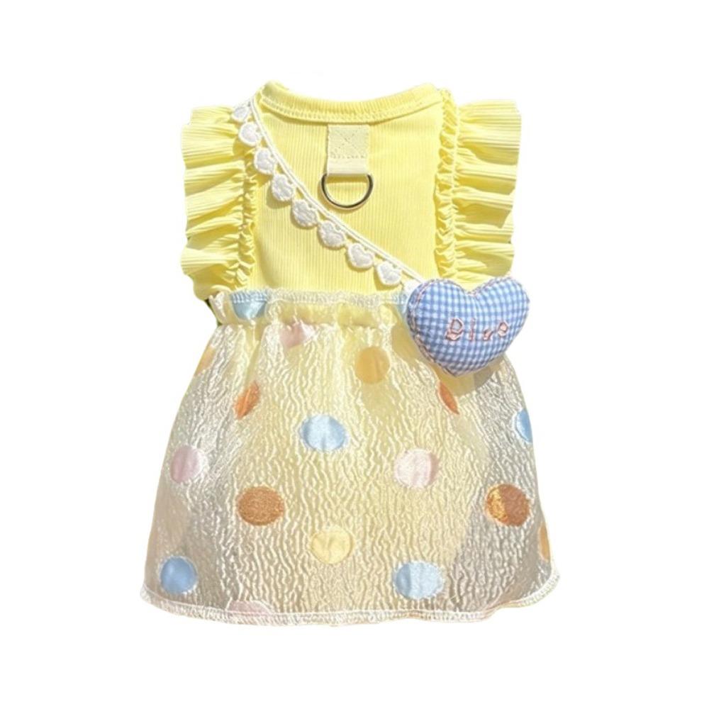 

Point Pattern Pet Bubble Skirt Thin Sun Protection Costume Pet Supplies Pet Princess Dress Summer 2XL жовтий