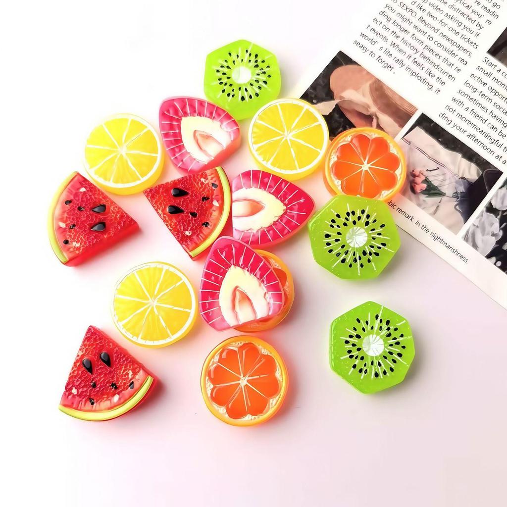 DIY Resin Accessories: Creative Summer Fruit Slices for Hair Clips, Hair Ties, Keychains, Shoes, and Water Cups.