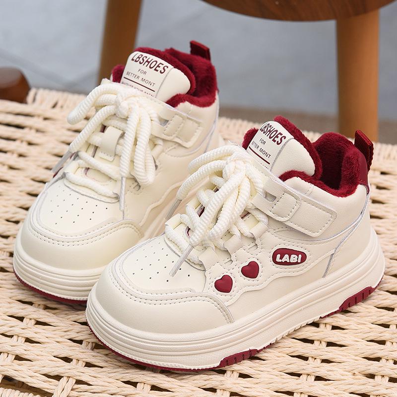 

Girls Cotton Fleece Shoes, Soft Sole, Casual Winter 2025, Warm Baby Shoes Size 38, Inner Length 23.7cm