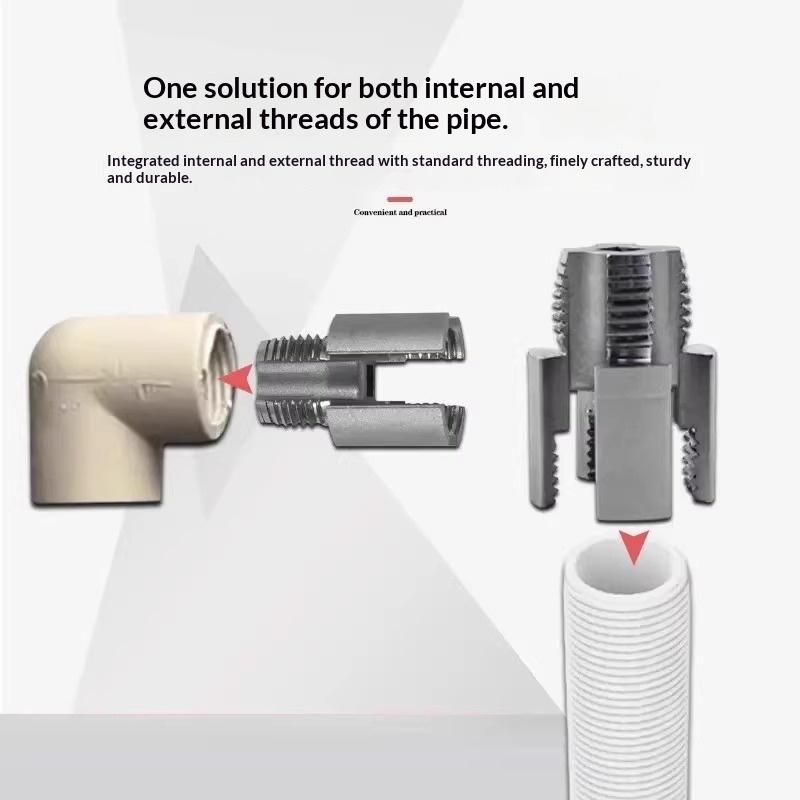3Pcs Heavy-Duty Pvc/Plastic Pipe Threading Tool Kit 1/2" 3/4" 1" Male & Female Threads For Pvc Ppr Mpp Pipes
