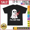 Halloween Boo Ghost Hairstylist Gift I'll Cut You Costume T Shirt Men Women NEW