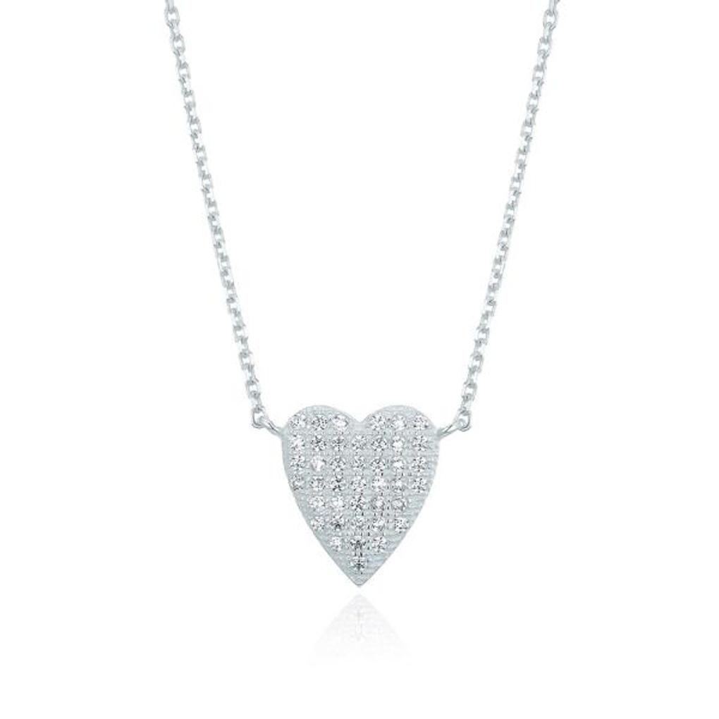 Twinkle Full Stone Heart Necklace OTN222919QWW