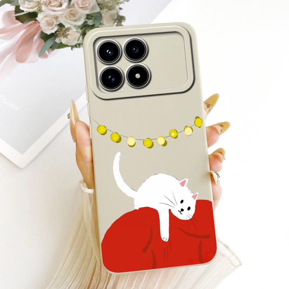 Für Xiaomi Redmi K90 Niedliche Katze Blume Cartoon Handyhülle Für Redmi K 90 K90 Pro Max 5G Stoßfeste Weiche Silikonhüllen Stoßfänger