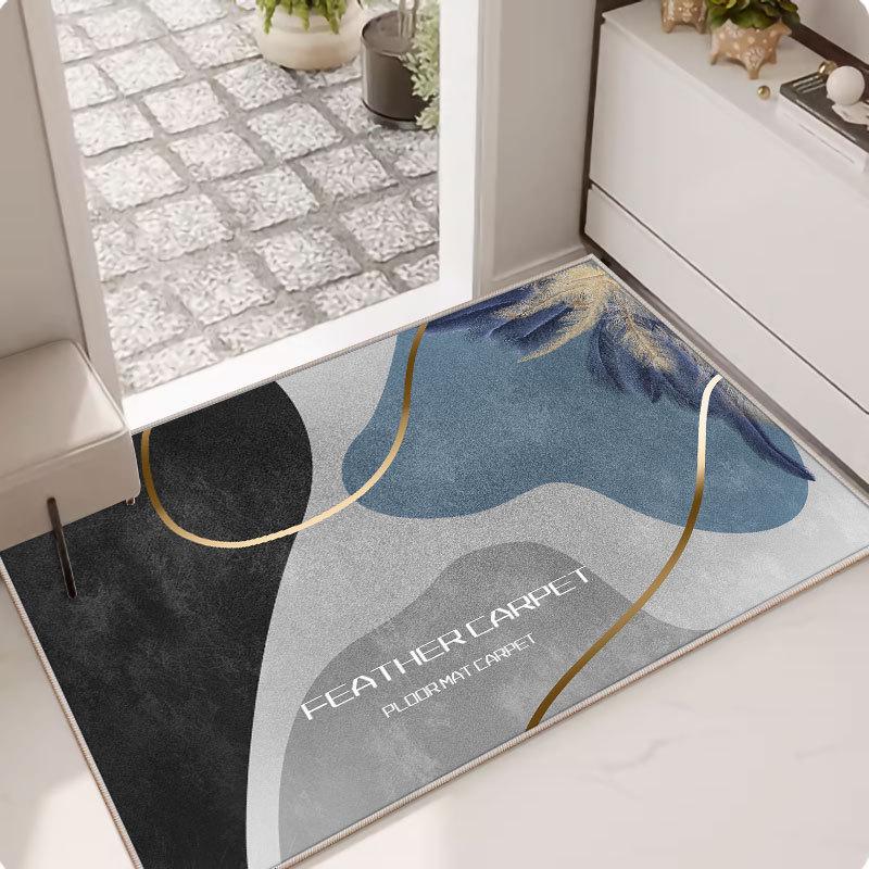 Modern Crystal Velvet Non-Slip Door Mat for Bathroom & Bedroom