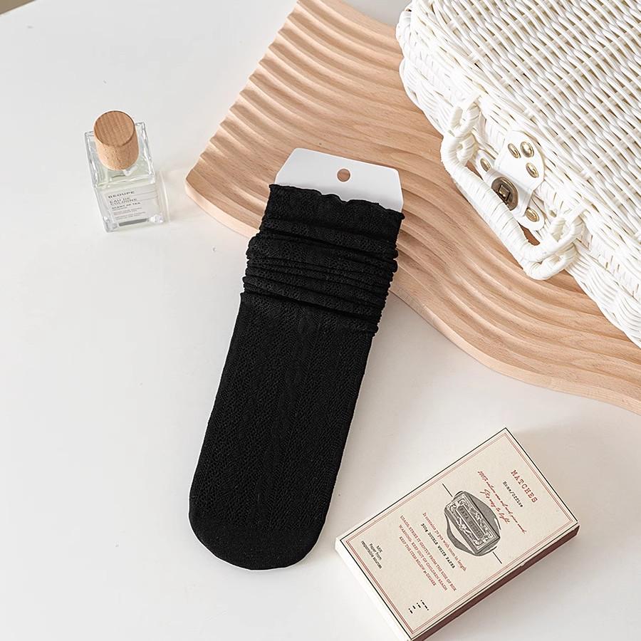 

1/3/5pairs Kawaii Girls Cute Socks Spring Summer Mesh Hollow Women Socks Solid Color Female Harajuku Retro Vintage Long Socks