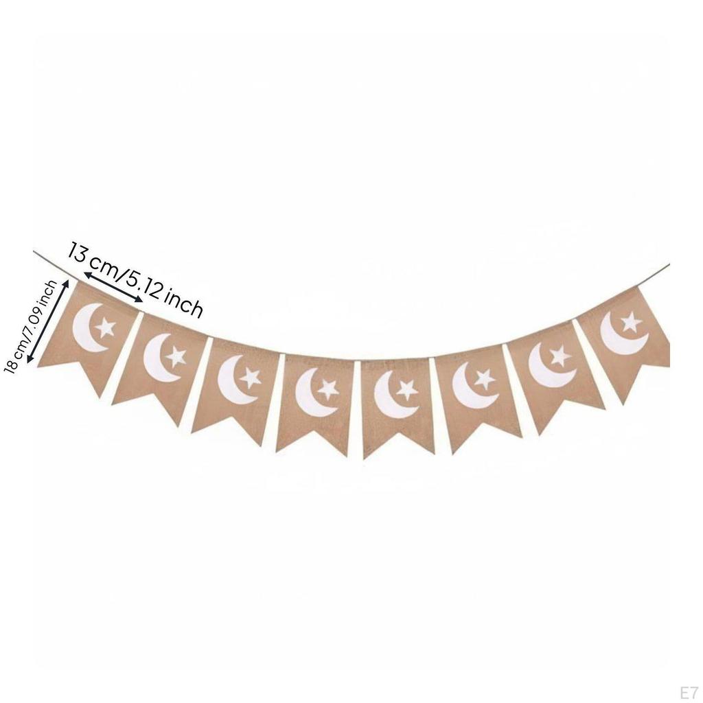 Celestial Moon Burlap Pennant Banner, Party Hanging Flag, Event Decor