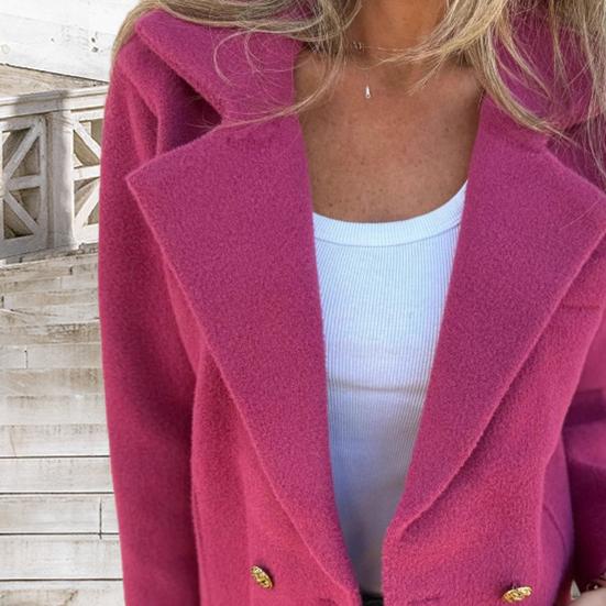 Women's Cropped Trench Coat Notched Lapel Double Breasted Pea Coat Office Work Blazer Jacket Fall Winter Outwear