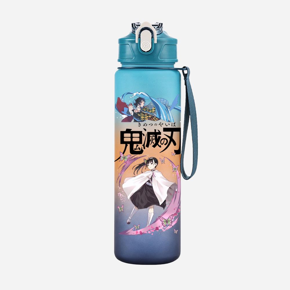 Anime Demon Slayer Aufdruck Wasserbecher Dämonenjäger Große Kapazität Outdoor Tragbar Blaue Trinkflasche für Jungen Mädchen Geschenk