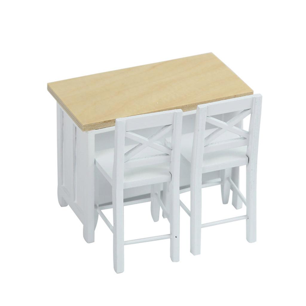 1/12 Miniature Dollhouse Furniture Metal Bar Table and Chair Set for Realistic Dollhouse Scene Display Decoration