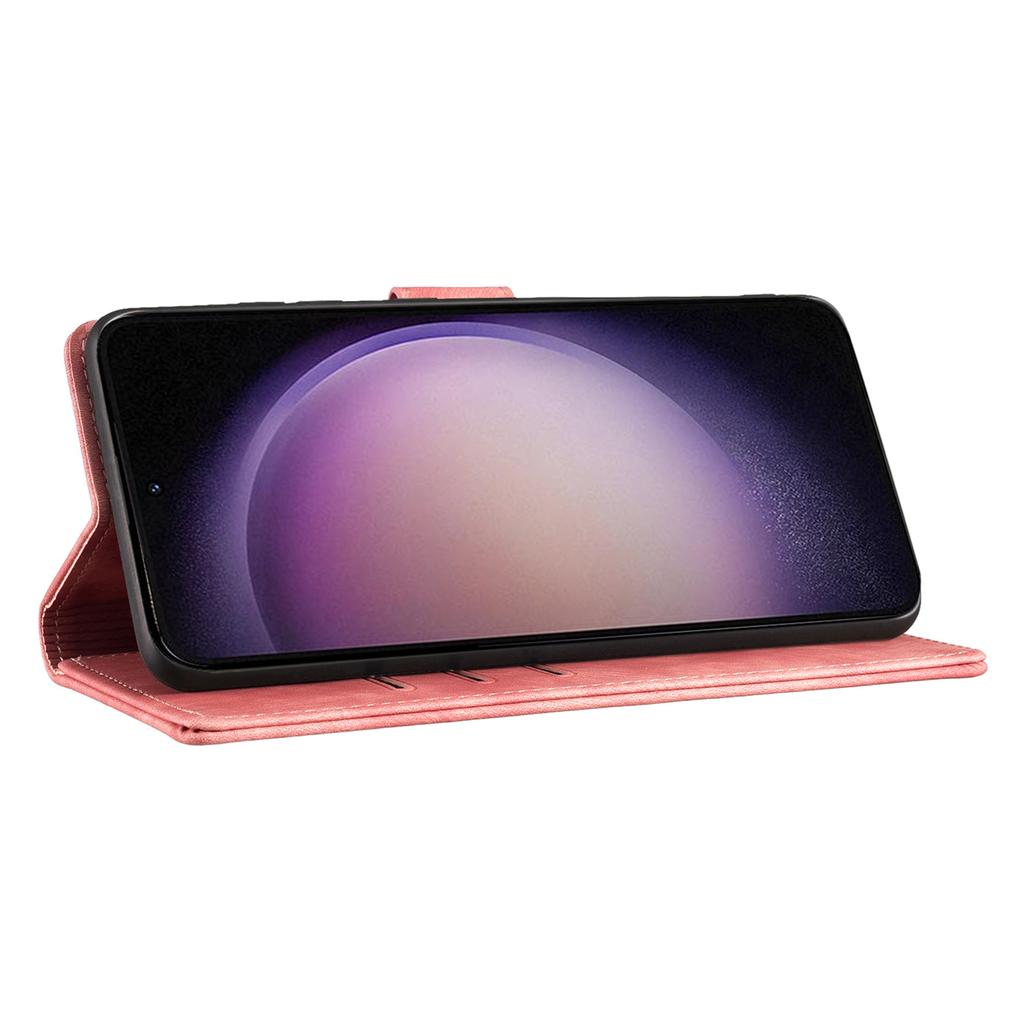 For Samsung Galaxy S23 Phone Case Cute Cat Imprint PU Leather Wallet Flip Cover