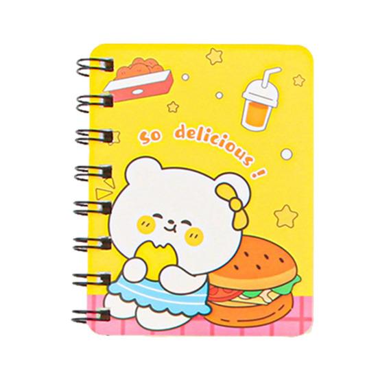 Mini Cartoon Spiral Notebook, 80 Pages Pocket Notebook, Portable Smooth Page Turning Journal for Study Notes