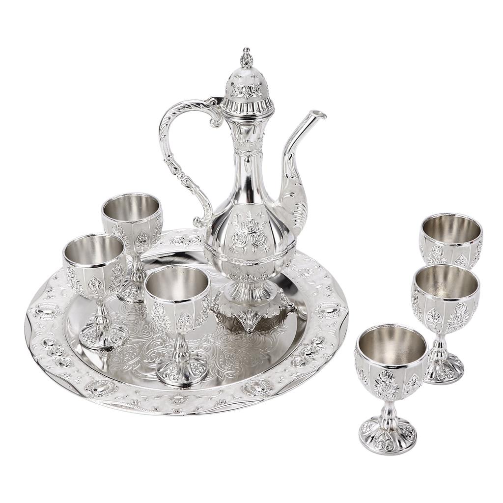 Wine Glasses Silver White European Style Home Decoration Classic Wine Glass Jug Set