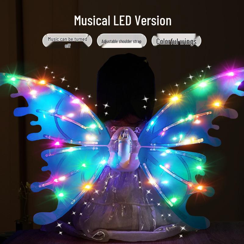 

Светящиеся крылья бабочки для девочек, игрушка с музыкой для рождественского костюма для выступления