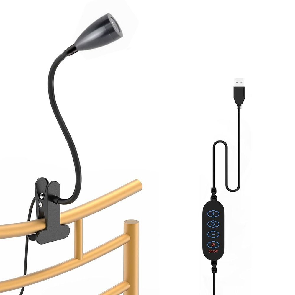 Flexible Gooseneck Book Light Metal Clamp Spotlight Reading Light LED Desk Lamp  Headboards