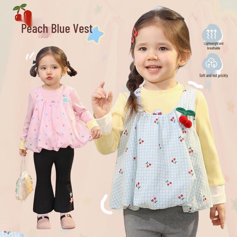 LUSON Baby Girls  Plaid Vest Top 80