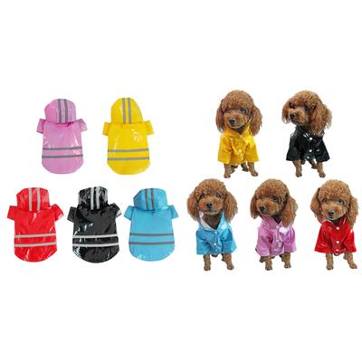 Dog Waterproof Raincoats Ponchos Hoodie with Reflective Strip 4 Sizes To Choose Adjustable Pet Rain Rainwear