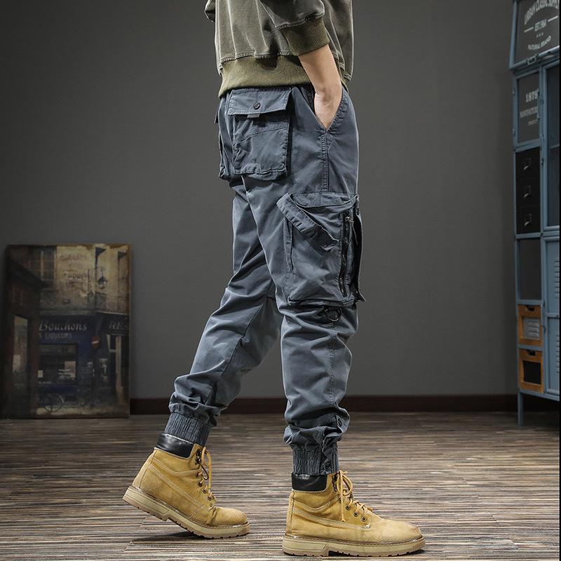 Men's Tactical Slim Fit Retro Washed Overalls for Autumn/Winter - Heavy-Duty, Cuffed Casual Pants