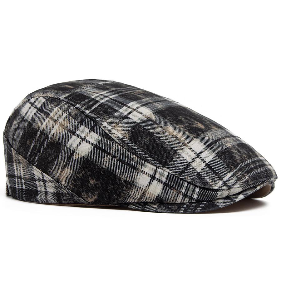 Y2k Plaid Beret Summer Women Hat Vintage Caps For Men Casual Female Sun Soft Flat Hats Visor Newsboy Cap Unisex Adjustable New