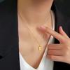 Exquisite 18K Gold Plated Small Gold Bar Necklace for Women – Non-Fading Titanium Steel Sweater Chain