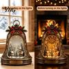 Indoor Christmas Village Accessories Infinity Bell Ornament, Vintage Glowing Rotating Snow Scene Decor Story Oriented Home Decoration with Angel