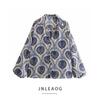 Jnleaog Autumn New Women's Clothing Fashion Style French Fashion Metal Color Line Print Shirt 2460118