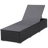 Sun Lounger with Cushion Poly Rattan Black