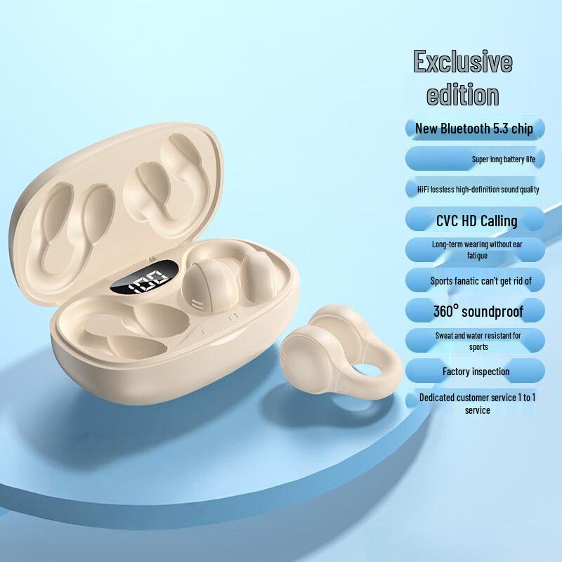 

X58 Wireless Bluetooth Clip-On Gaming Earbuds with Noise Cancelling and Low Latency for Sports and Running.