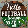Vintage Metal Football Sign 8x8 Inch Retro Wall Art Waterproof Country Decor for Home Bar