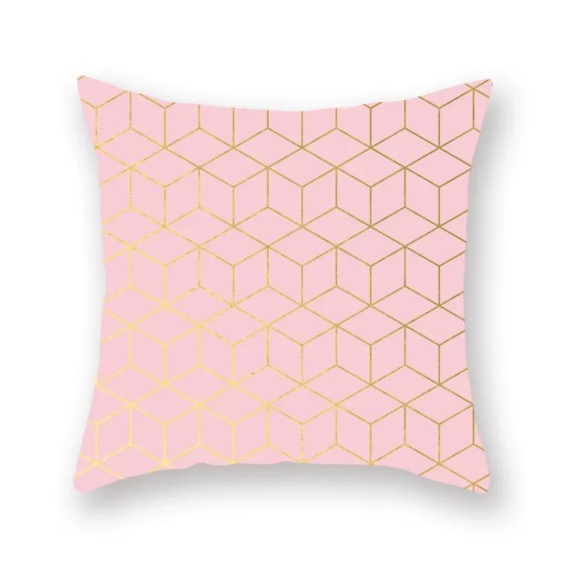 Rose Pink Geometric Marble Cushion Covers Hot Modern Nordic Decorative Throw Pillow Covers Sofa Car Seat Home Pillowcase 45*45Cm