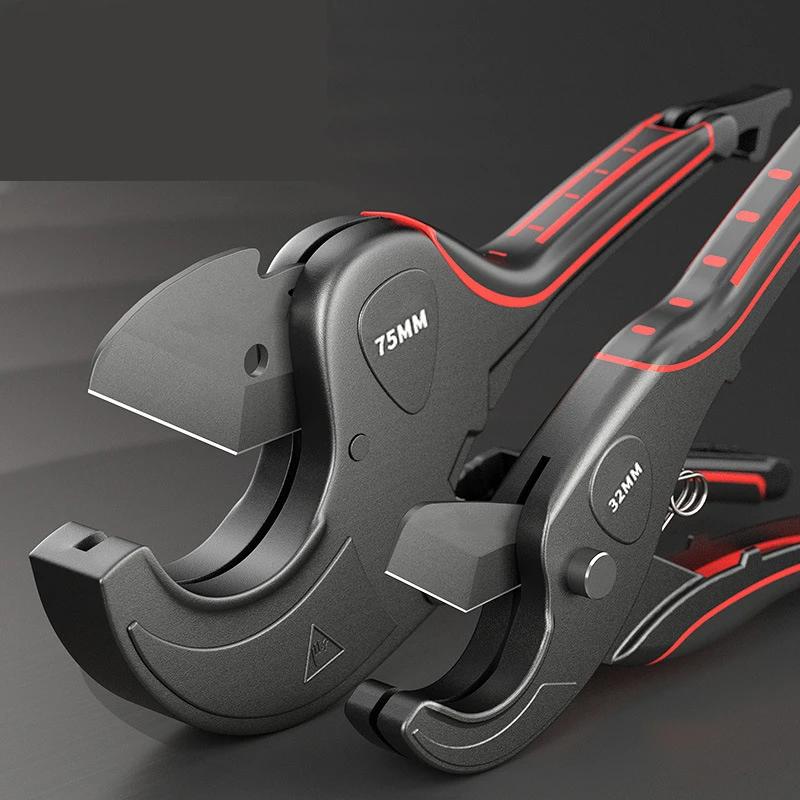 New 32/42/63/75mm PVC Scissors Professional Pipe Cutters Hot Melt Pipe Shear Self Locking Ratchet Knife Cutting Knife Hand Tools