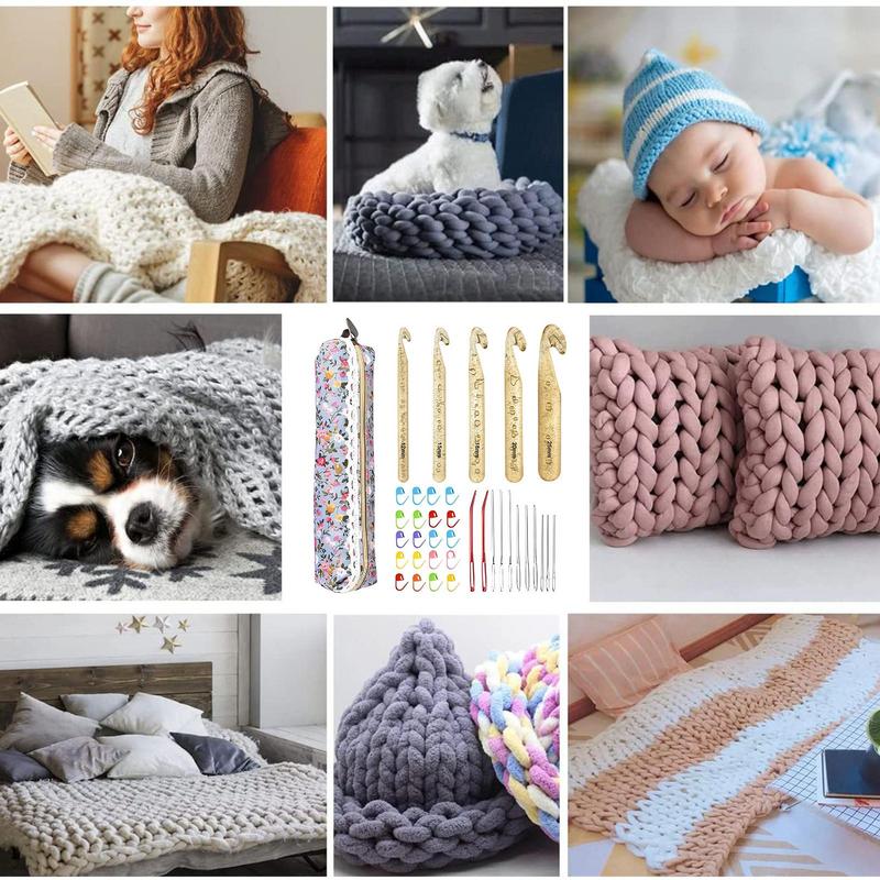 Häkelnadeln Häkelnadeln für Garn Transparente Kristall Strickwaren für Teppiche Schals Schal Puppenherstellung