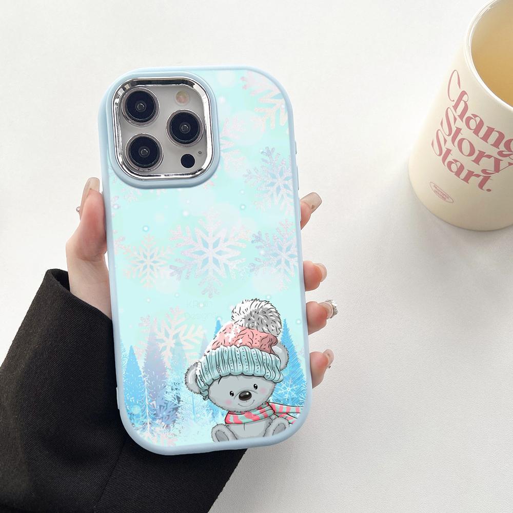 N116 Crăciun Fericit La mulți ani de artă Huse de telefon moi pentru Samsung S24 S23 A15 A12 A35 A54 Infinix Hot 40i Placare Cadru de protecție pentru cameră Capac din spate