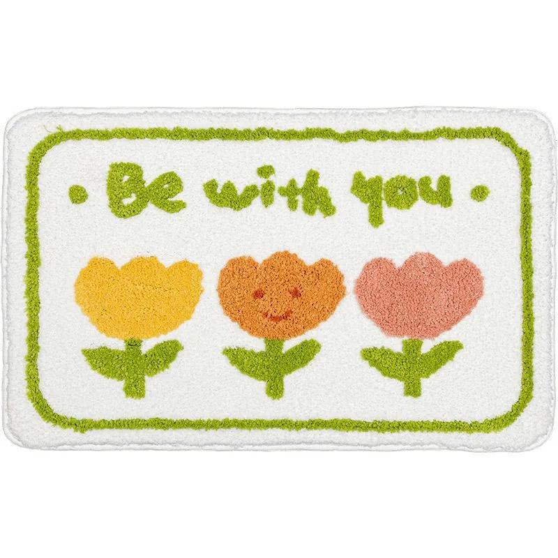 Bathroom Non-slip Absorbent Carpet Home Bedroom Mats Plush Floor Doormat Bathroom Washable Quick Drying Carpet