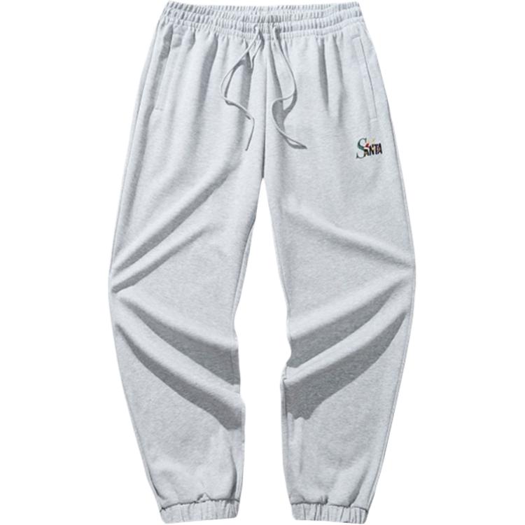 

Anta Comfortable Casual Simple Tapered Loose Fit Knitted Sports Pants Men bottoms Gray Gray-Pattern 972511302-2 M